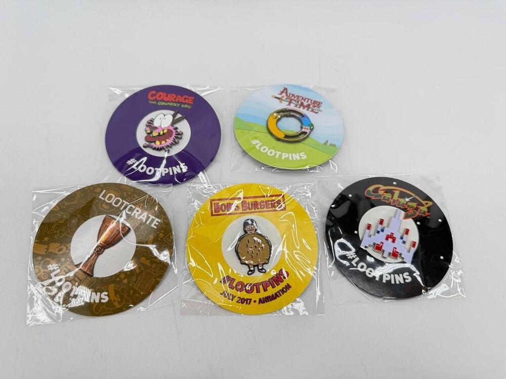 Loot Crate Enamel Pin Lot Adventure Time Courage Bob's Burgers Galaga New